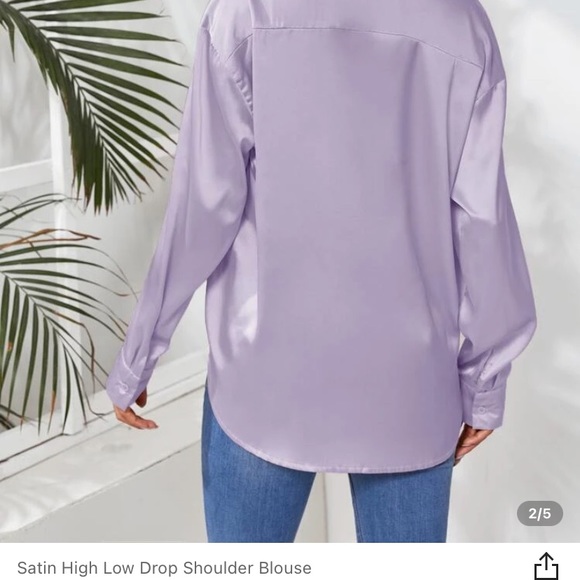 Satin Button Down Blouse - Picture 3 of 3